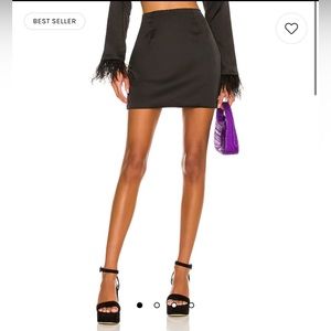 Black Satin Mini Skirt